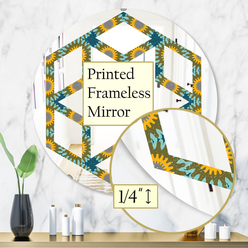 Miroir mural hexagonal étoile à motif circulaire i maison american american, 31,5 po x 31,5 po