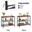 Console, canapé avec 2 tablettes réglables plates ou inclinées, table de couloir et buffet dans le vestibule, couloir de salon, assemblage facile, brun rustique et noir industriel