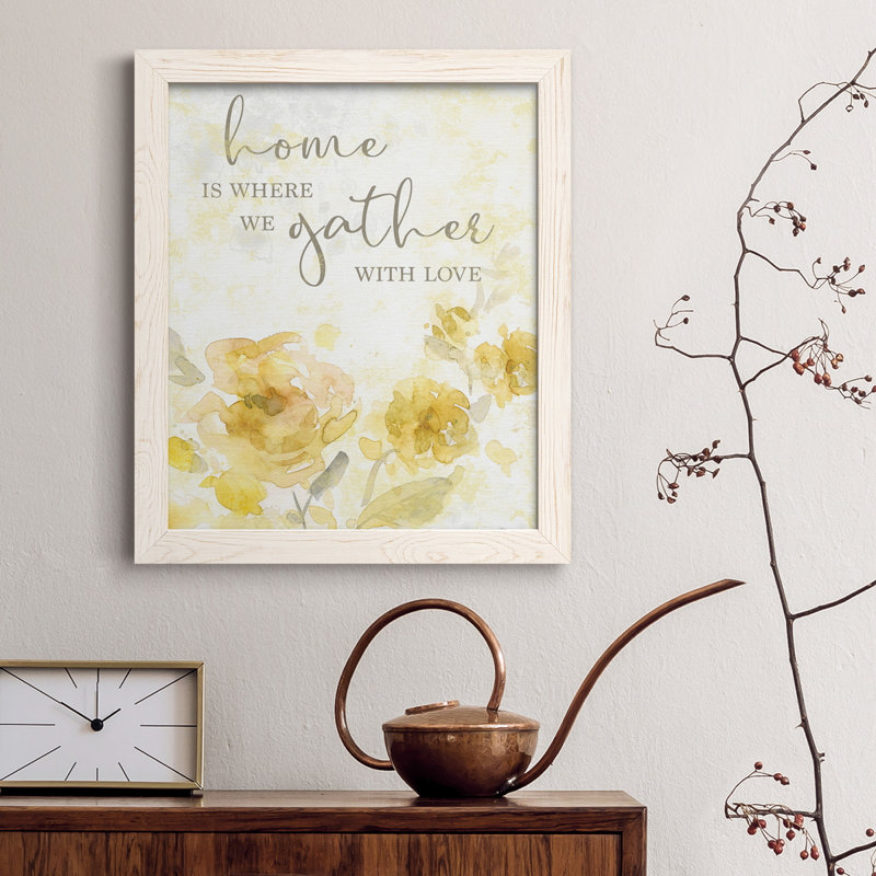 «Gather with Love», art textuel sur toile, H 37,5 po x l 27,5 po x P 1,5 po, Blanc