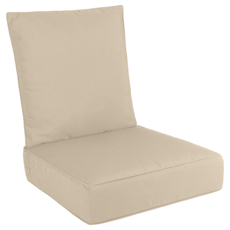 Coussin d'extérieur - Coussins de chaise d'extérieur 24 x 24 avec housses amovibles résistantes au soleil et à l'eau - Coussins de patio en mousse à mémoire de forme de Lavish Home