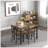Dining Table Set For 4, Kitchen Table With Chairs Dinning Table Set For Kitchen & Dining Room, Compact Dining Set For Small Spaces, Rustic Brown