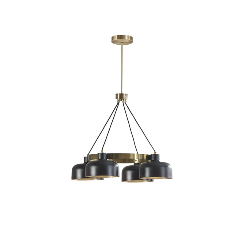 Lustre 4 lumières à abat-jour en métal