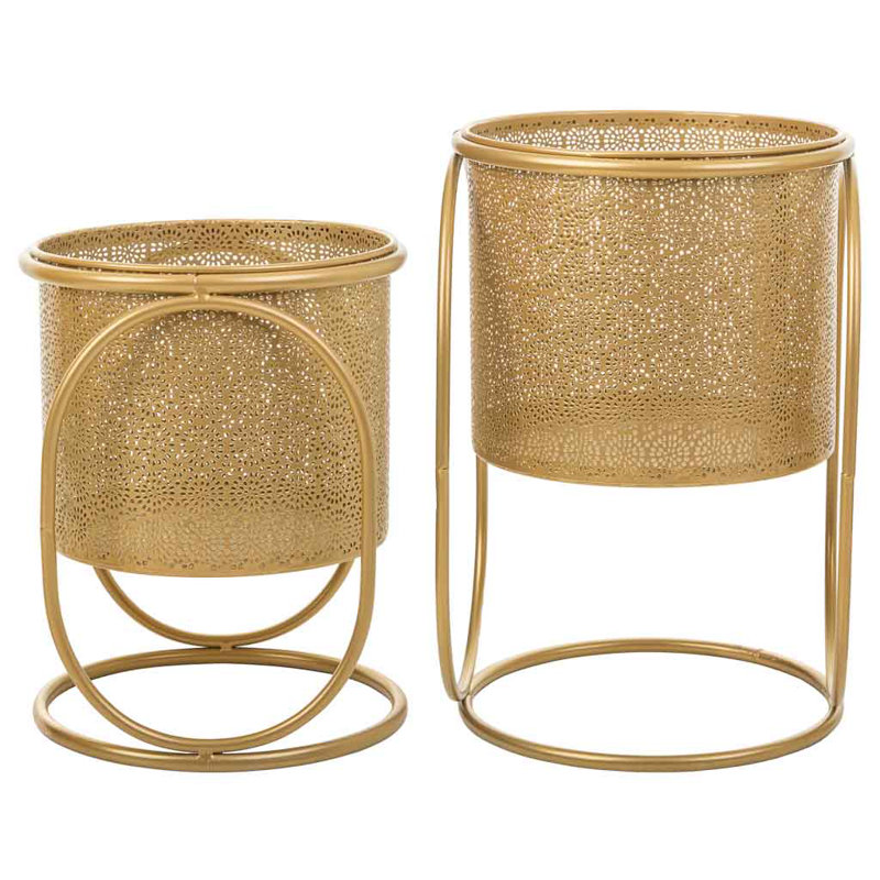 Abdiasis Plant Stand - Set of 2, Gold
