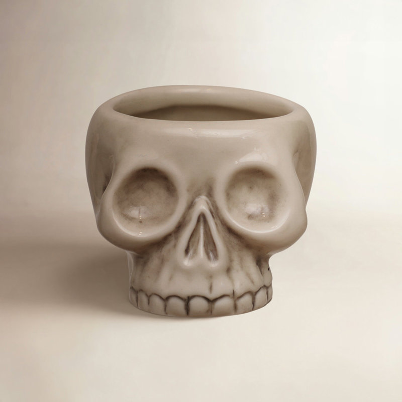 Stoneware Skull-Shaped Shot Glass