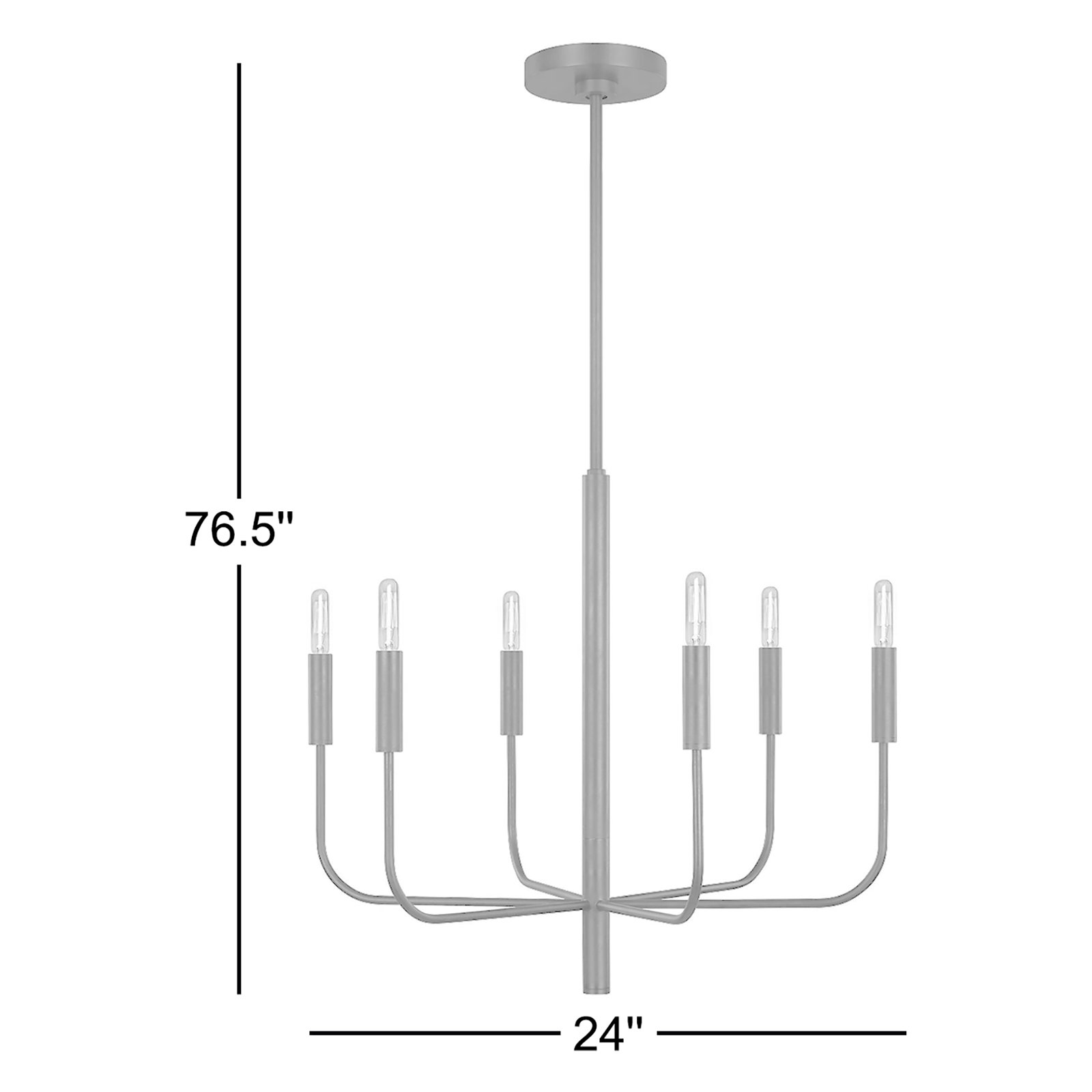 Tedder 6-Light Chandelier, Aged Iron