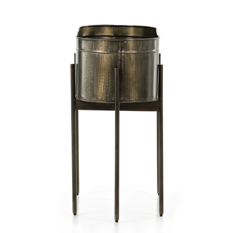 Jed Metal Planter, Dark Brass