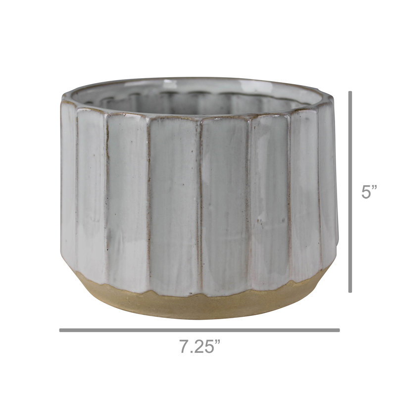 Cache-pot en céramique Elacqua, H 5 po x l 7,25 po x P 7,25 po