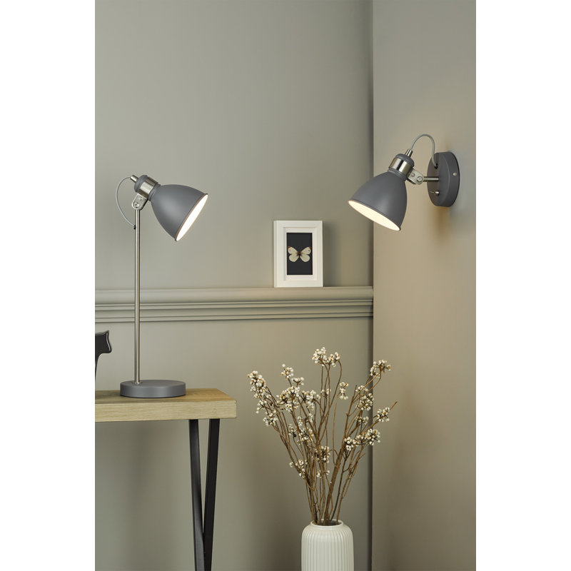 Azalea Metal Desk Lamp, Grey