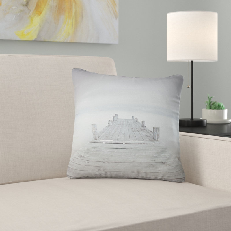 Coussin en bois Seascape, 16 po x 1 po, Coussin décoratif