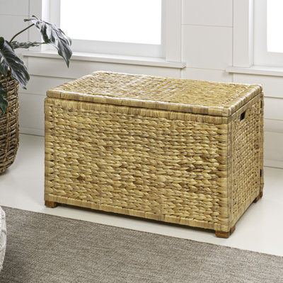 Anada 30" Hand-Woven Wicker Weave Storage Trunk