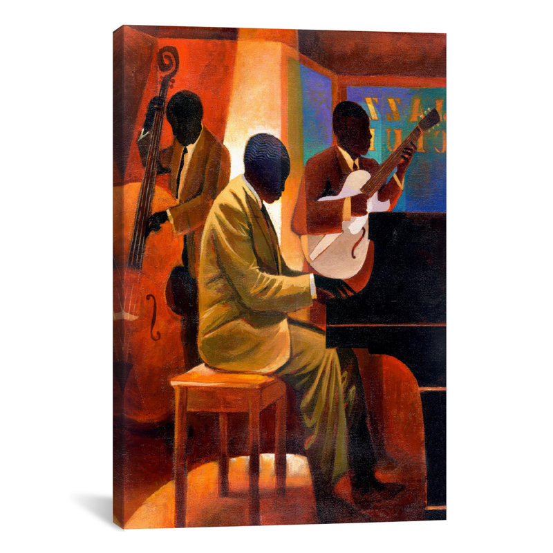 «Piano Man» par Keith Mallett - reproduction d'art sur toile tendue, H 40 po x l 26 po x P 1,5 po, Toile tendue