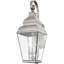 10in 3 Light Brushed Nickel Outdoor Wall Lantern Clear Beveled Glass Shade
