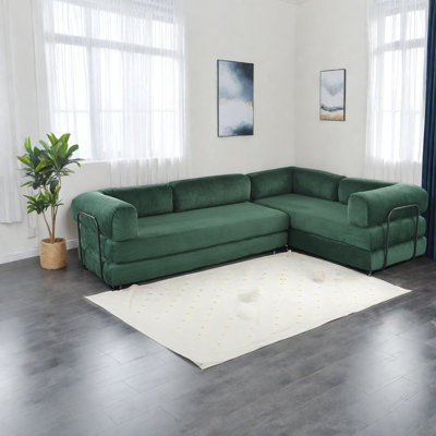 Canapés à compression, lit modulaire en velours côtelé 4 places, forme en L moderne pour la maison