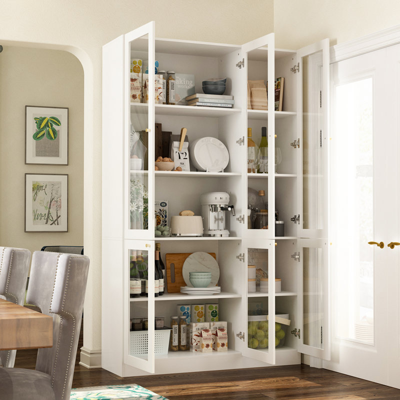 47.2'' W X 78.7'' H Dining Cabinet With Transparent Glass Door