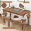 Bureau d'ordinateur avec plateau à clavier - bureaux modernes en bois massif de style Mid-Century de 47 po, petit bureau pour petits espaces de table d'étude, mobilier de salon rétro