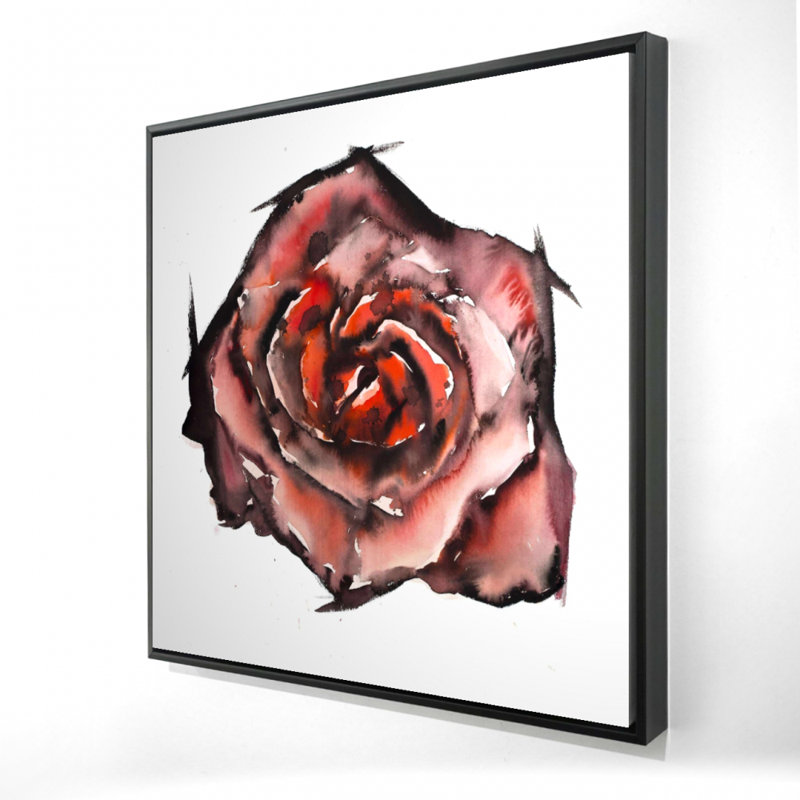 Rose aquarelle - art floral sur toile pour le salon