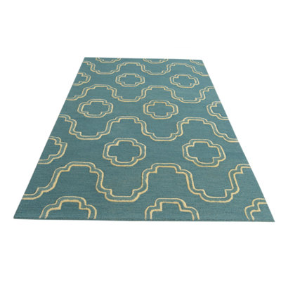 Tapis bleu sarcelle 5 x 8