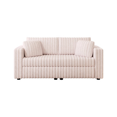 Pink 2 Modular For Entertainment. Comfortable & Stylish. Build. Combinable Configurations. Multi-Functional Furniture. Washable Faux Fur Pillows 75.6" Bedroom Living Room . Craftsmanship. To Combine