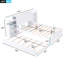 Grand lit plateforme avec rangement et tablettes gigognes