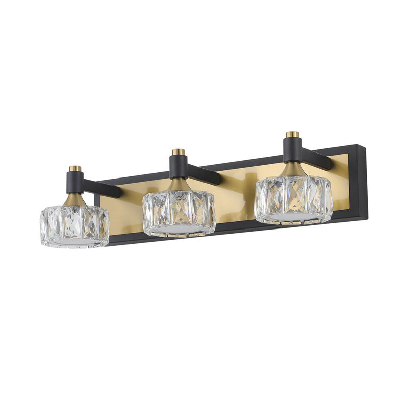 LED 3-Light Modern Crystal Bathroom Vanity Light