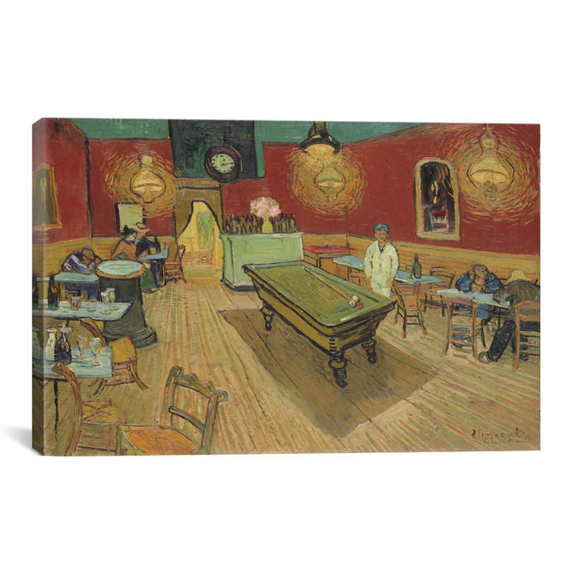 « the night cafe 1888 » par vincent van gogh, reproduction d’art sur toile, H 8 po x l 12 po x P 0,75 po