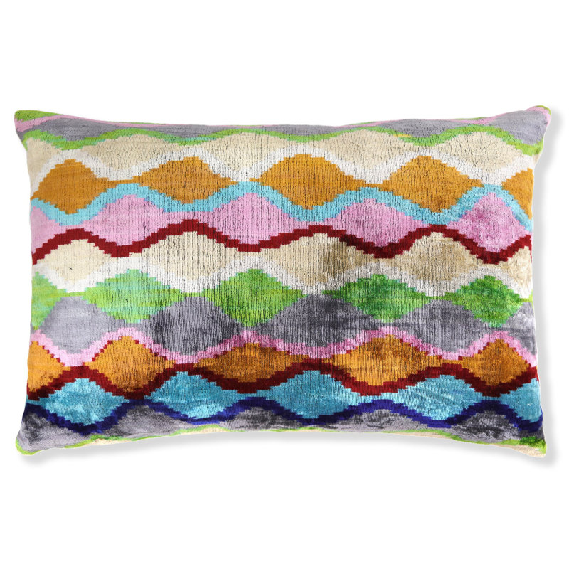 Coussin en velours Wave