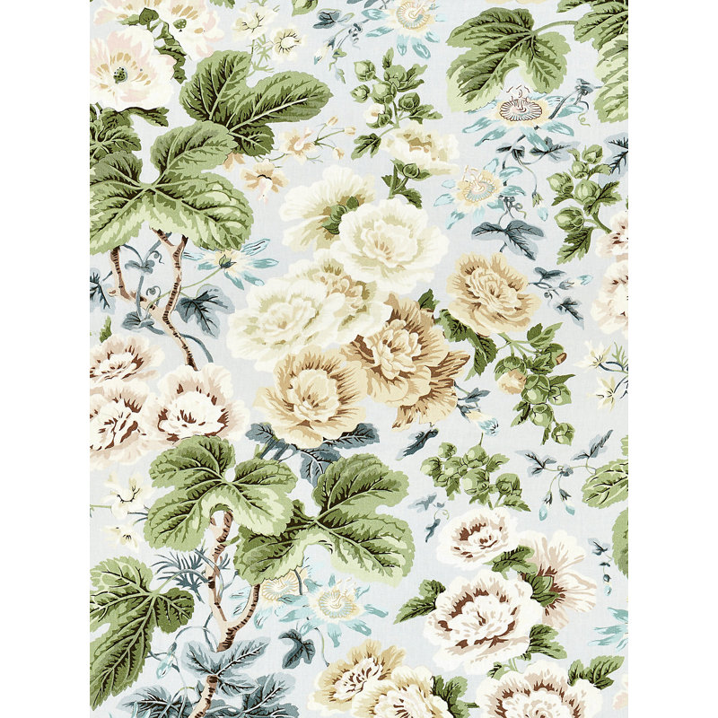 Botanica Highgrove Linen Print Fabric, Rain