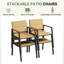 Ensemble repas de patio 5 pièces avec trou pour parasol-131298528-131298531