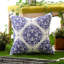 Indoor / Outdoor Waterproof Floral Print Blue Square Throw Pillow Cover