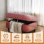 Banc de rangement rectangulaire Ã  charniÃ¨res Orella en simili cuir, 34 po de largeur, avec pouf-706855858