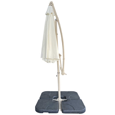 10Ft Offset Patio Umbrella - Offset Hanging Cantilever Patio Outdoor Market Umbrella Protection With Easy Tilt Adjustment And Crank For Pool Deck And Garden (TOP Colour Beige)