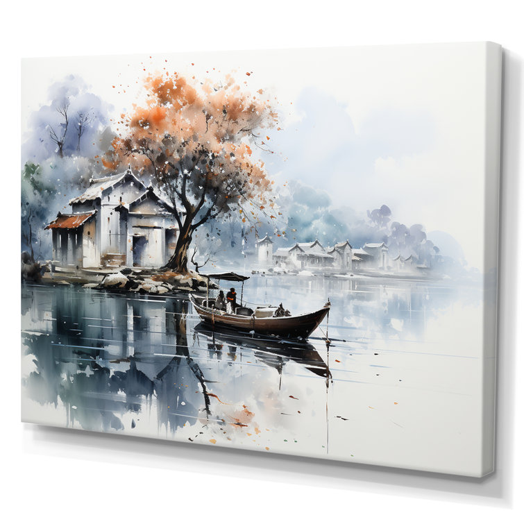 Vintage Fishing Country Lake House Canvas Wall Art - Vietnam