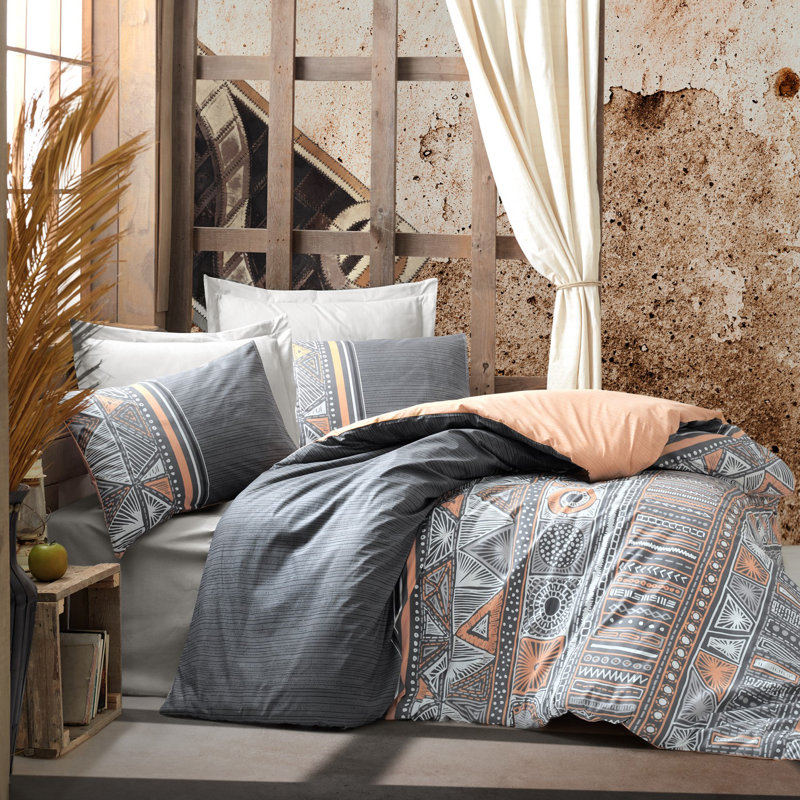 Ensemble de housse de couette 4 pièces Aztec Grey, Grand