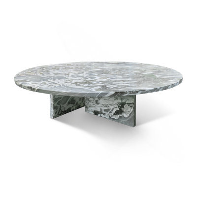 Blue Gray Natural Marble Coffee Table, Living Room Table,Natural Stone,Genuine Marble, Real Marble