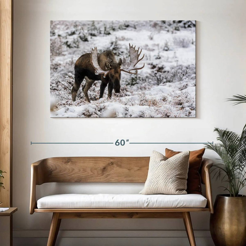 Orignal d'hiver Brampt en Alaska, H 32 po x l 48 po
