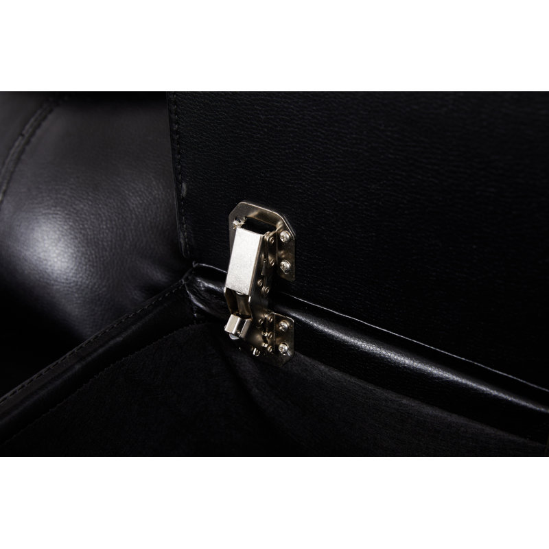 Ensemble de salon 3 pièces inclinable en faux cuir avec porte-gobelet, DEL et console, Noir