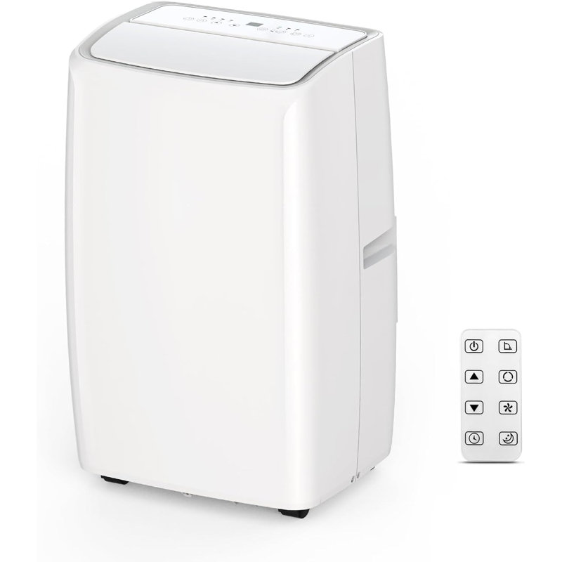 Climatiseur portatif 14 000 BTU avec télécommande, refroidisseur d'air 14 000 BTU, climatiseur portatif pour pièce jusqu'à 300 pieds carrés, blanc-B