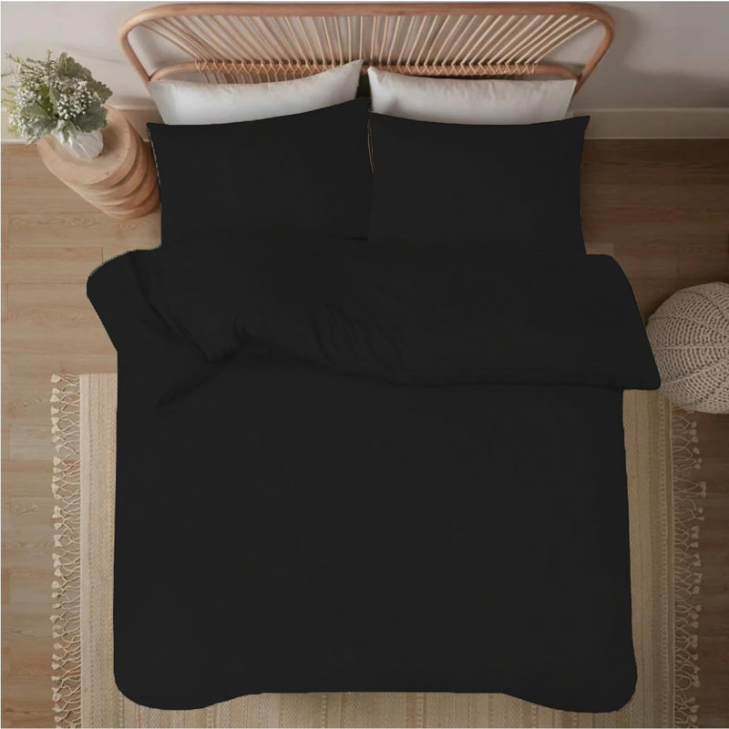 Microfiber / Polyester Solid Colour Duvet Cover Set