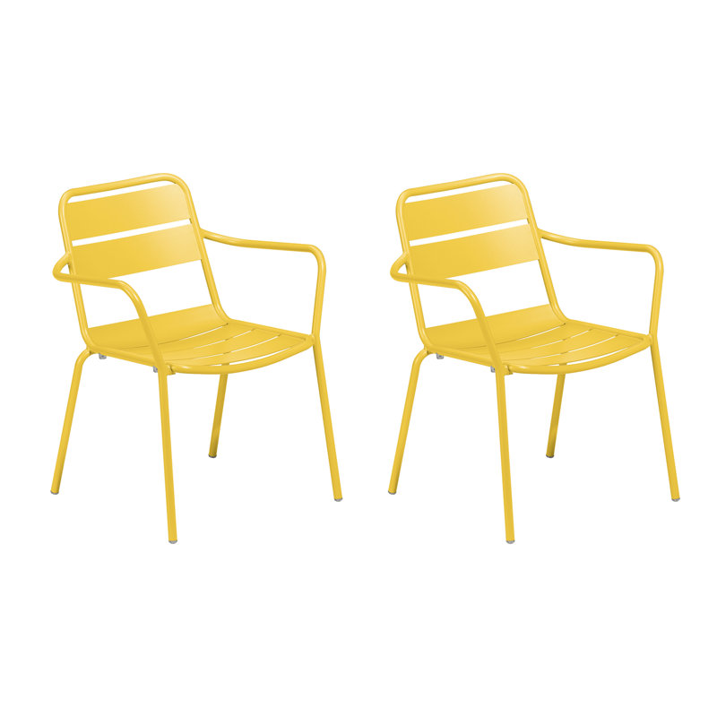 Kapri Armchair - Powder-Coated Aluminum Frame, Saffron