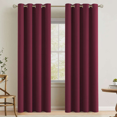 Room Darkening Curtains for Bedroom 42"/52" Wide Curtains Thermal Insulated 100”/120“/180” Wide Long Room Darkening  Curtains for Living Room Outdoor Privacy Energy Saving Curtains for Patio Door Grommet 1 Panel