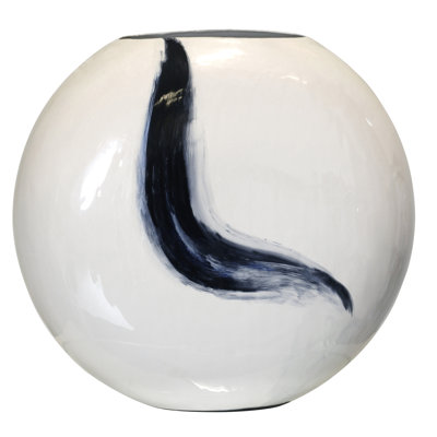 Huntingdon - vase en fer - blanc, bleu marine