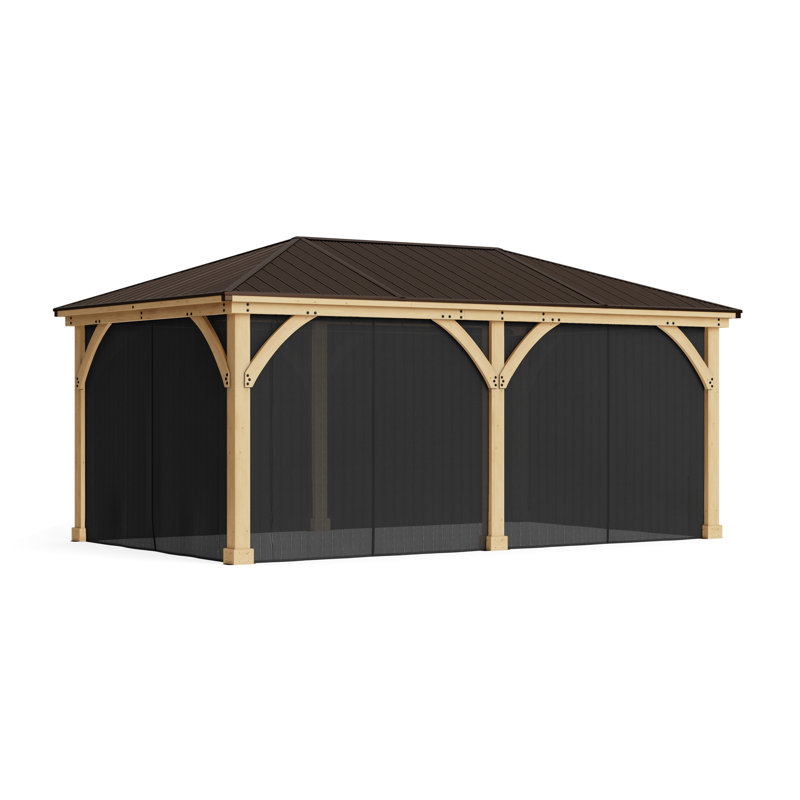 12' x 20' Meridian Mosquito Mesh Kit  Premium Phifer UV-Resistant Mesh with Easy Glide Tracks and Full-Length Zippered Panels
