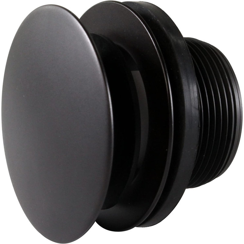 Universal Thread Tip-Toe Bathtub Drain Trim with Illusionary No-Hole Faceplate and Adaptor Bushing, Oil Rubbed Bronze