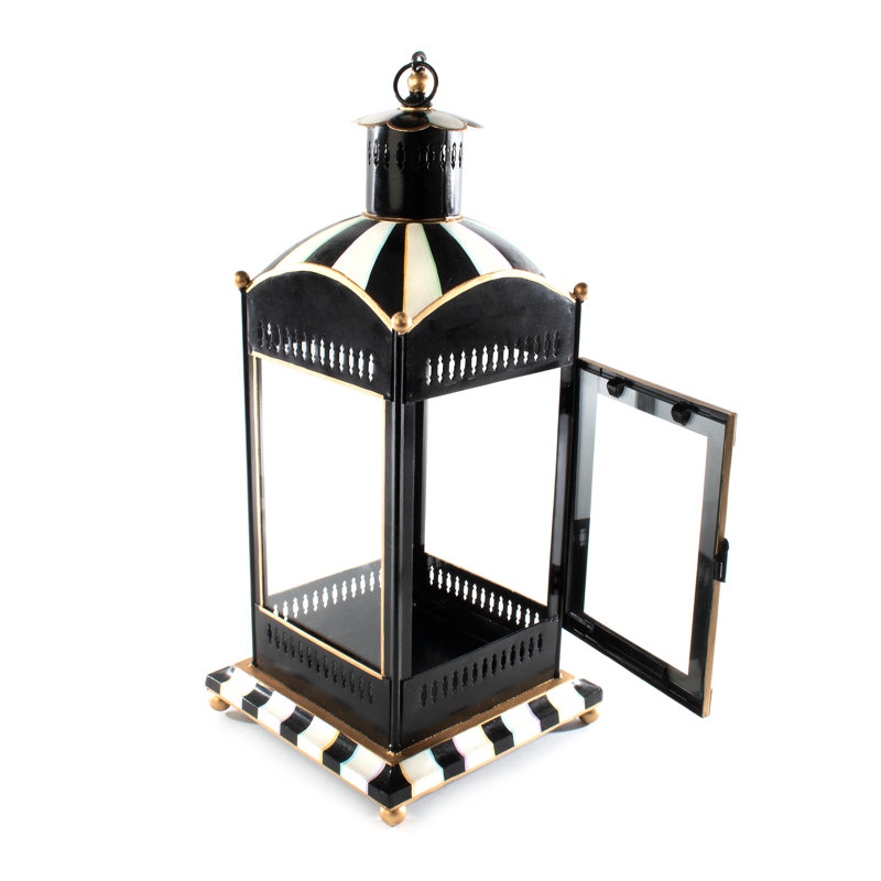 Courtly Check Stripe Large Candle Lantern