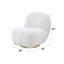 Fauteuil d'appoint blanc pivotant à 360 ° - Base en bois avec dossier confortable
