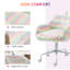 Chaise de bureau HOMcom Fluffy Unicorn avec dossier moyen et accoudoirs