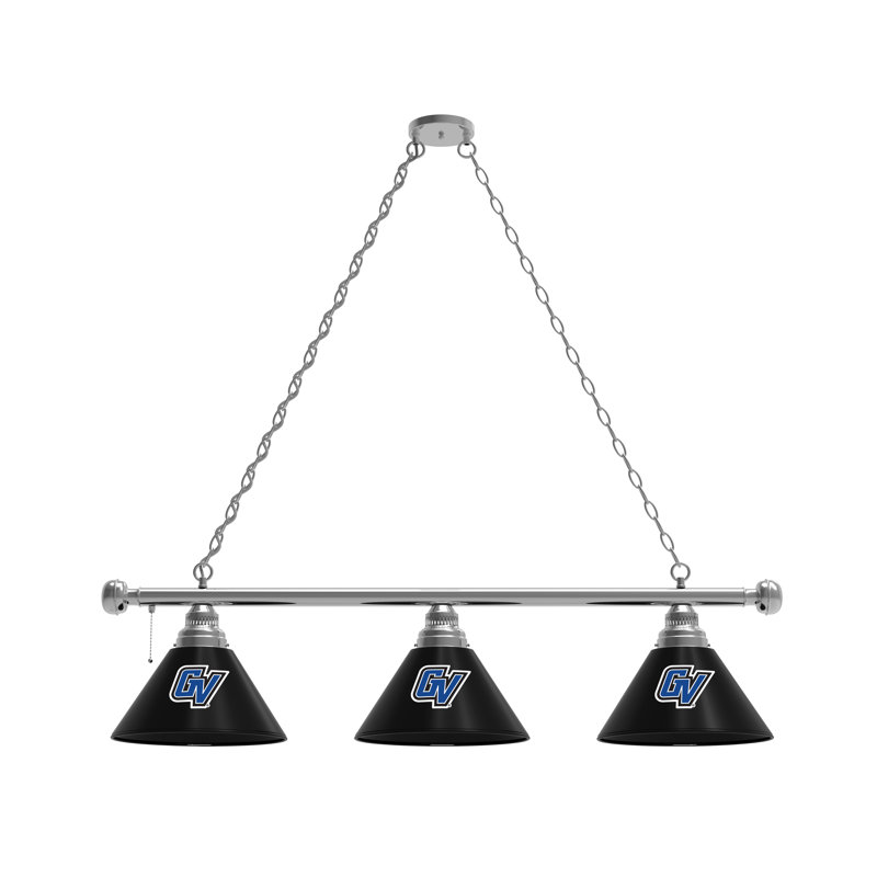 3 - Light Pool Table Lights Pendant, Chrome, Grand Valley State Lakers