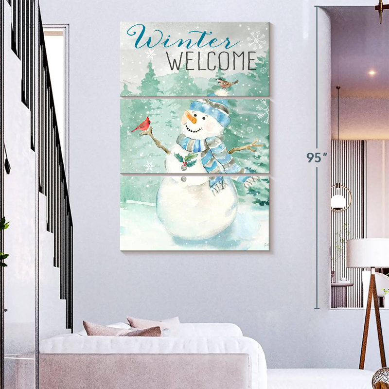Portrait de bonhomme de neige bleu Lelend Let It Snow, H 74 po x l 48 po
