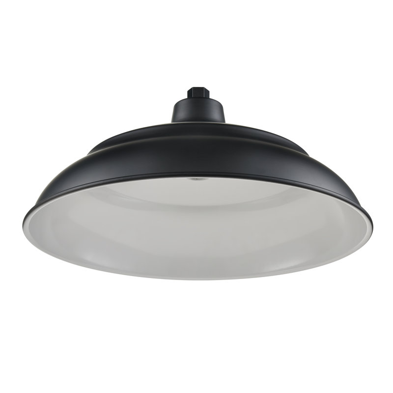 Abat-jour en aluminium noir satiné avec abat-jour en aluminium 1 lumière Latitude Run® Ericalynn