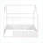 Full Size Wood House Bed Frame with Fence - No Box Spring Required, White-268492467-268492464